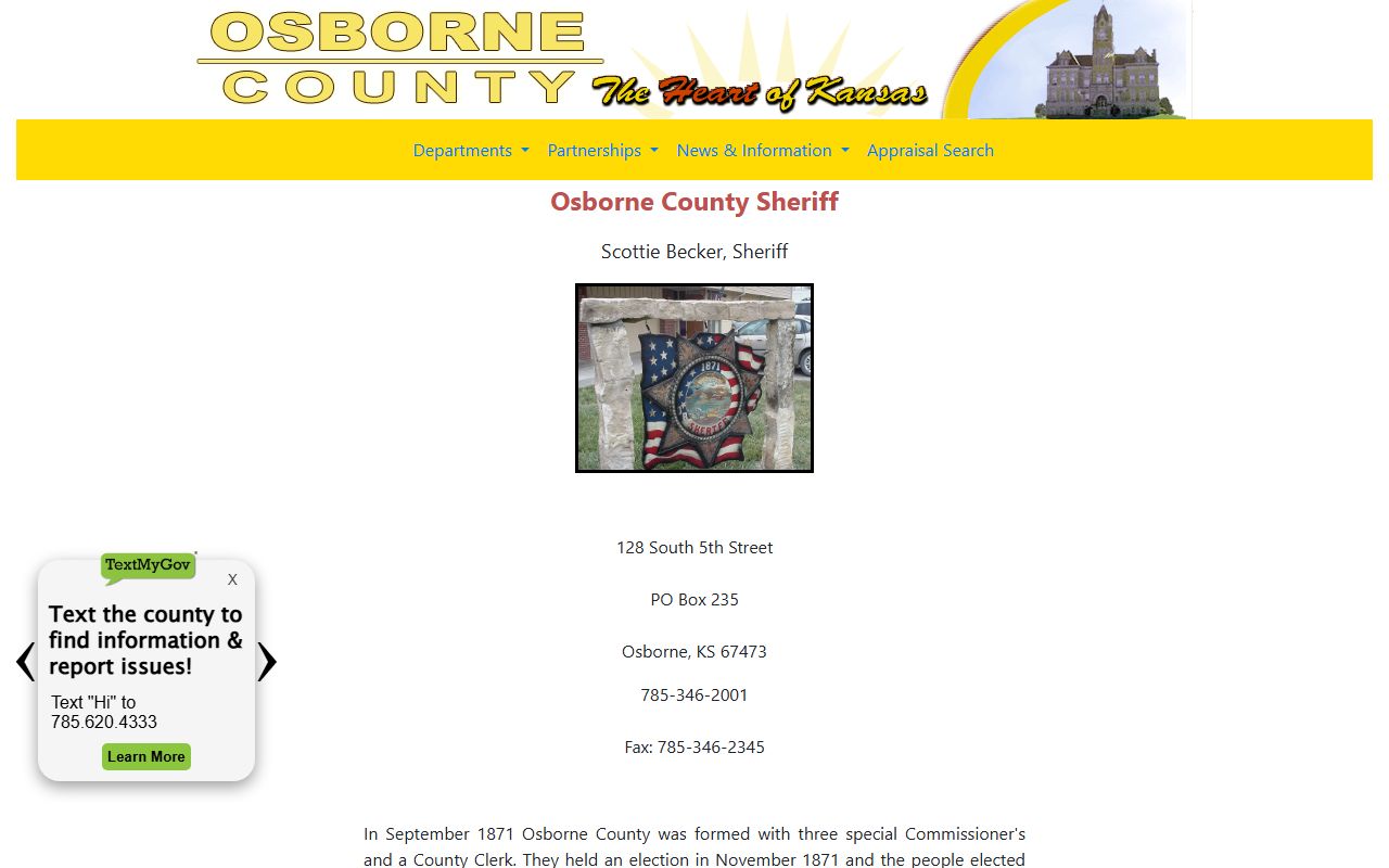 Osborne County inmate population sheriff jail source